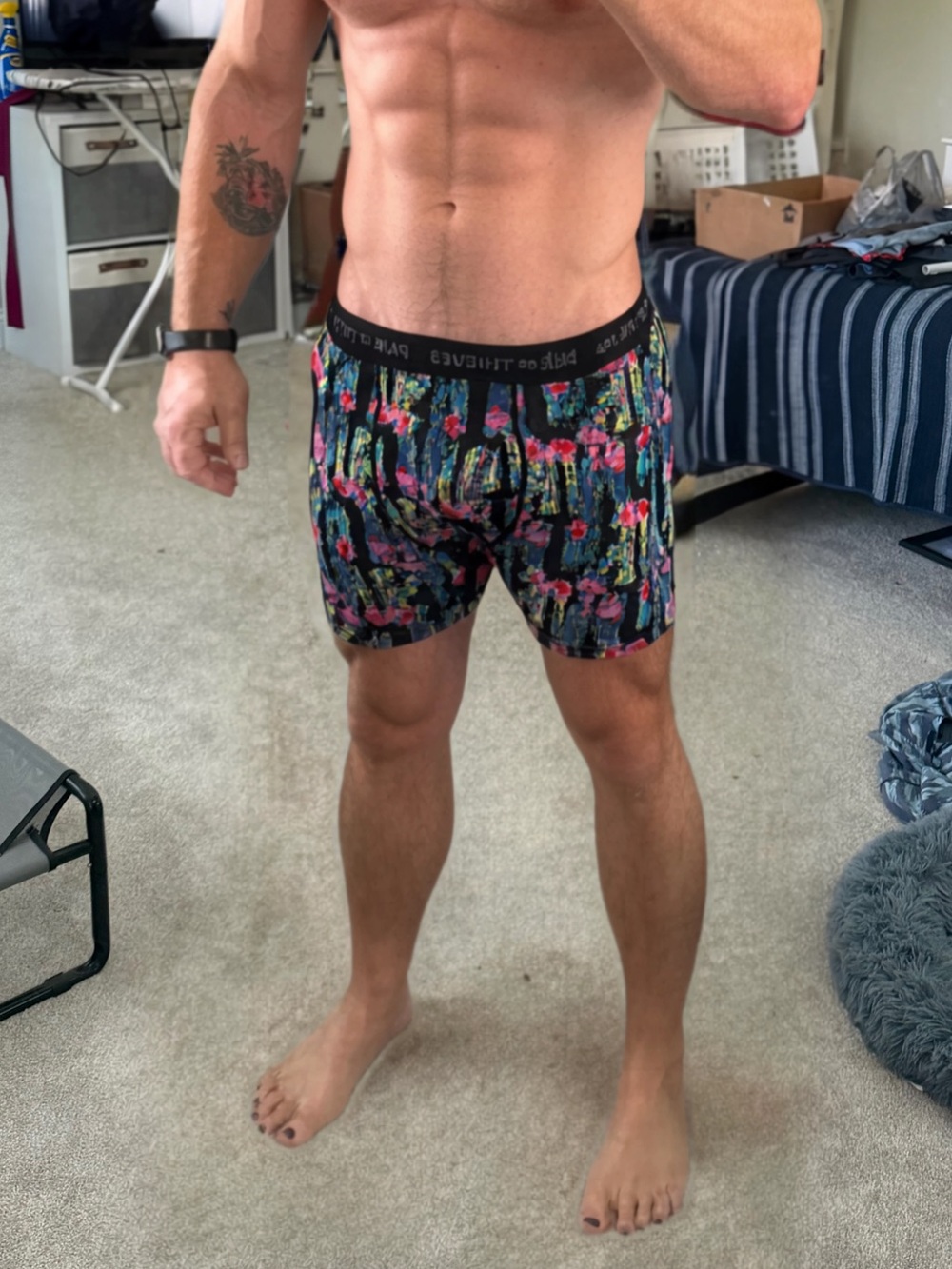 Men's Pair of Thieves Stretch Boxer Briefs - Black Multi XL